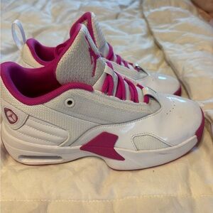 Jordan Kids White and Pink Sneakers